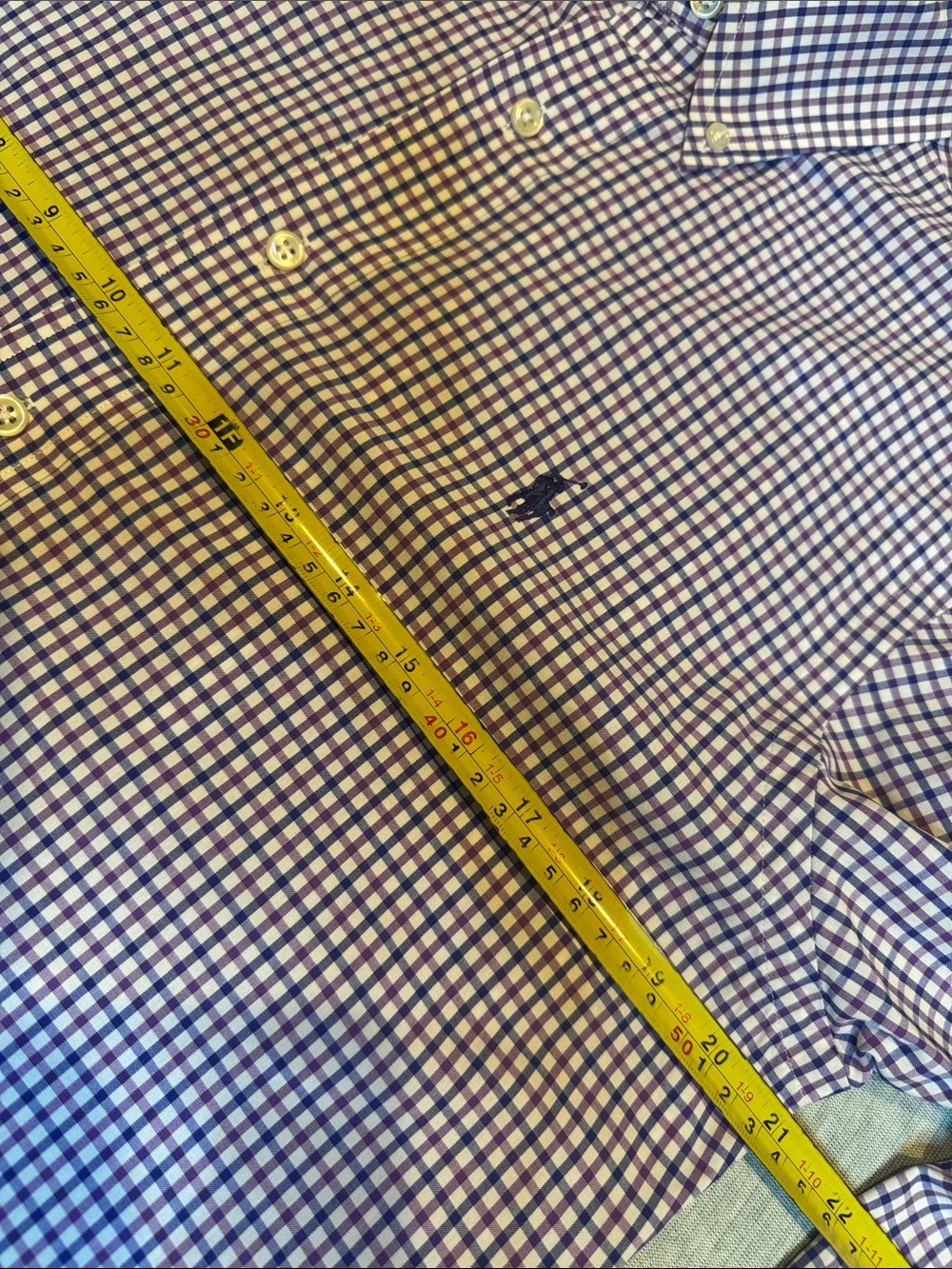 Polo by Ralph Lauren Men’s Navy and White Gingham Button-Down Shirt - Picture 6 of 9